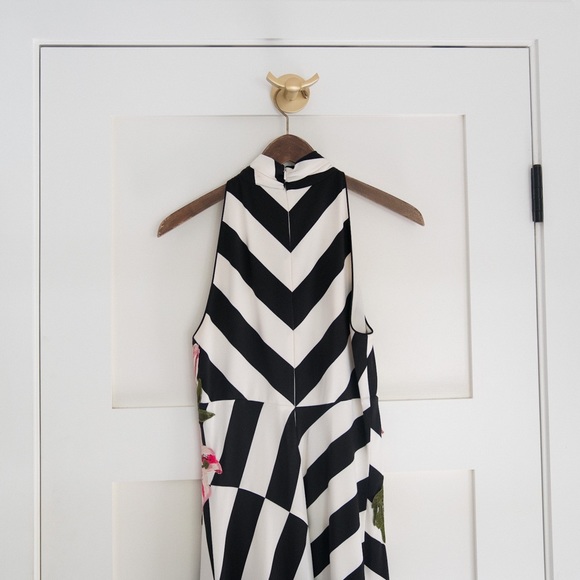 Karen Millen Sleeveless Floral Striped Midi Dress - Picture 5 of 7